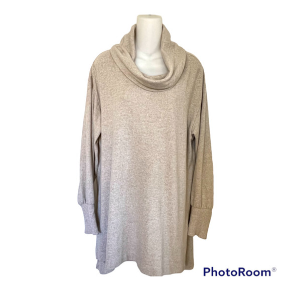 ANTHRO OATMEAL BEIGE MAEVE COWL NECK TUNIC TOP SIZE XL - Picture 2 of 12